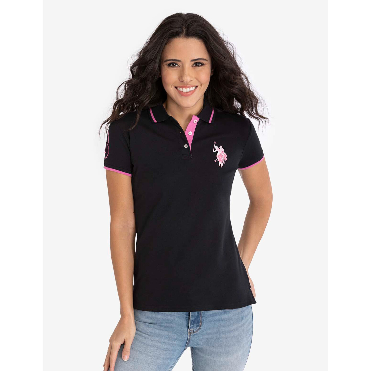 Футболка-поло U.S. Polo Assn. Multi‑Tonal Logo, антрацит