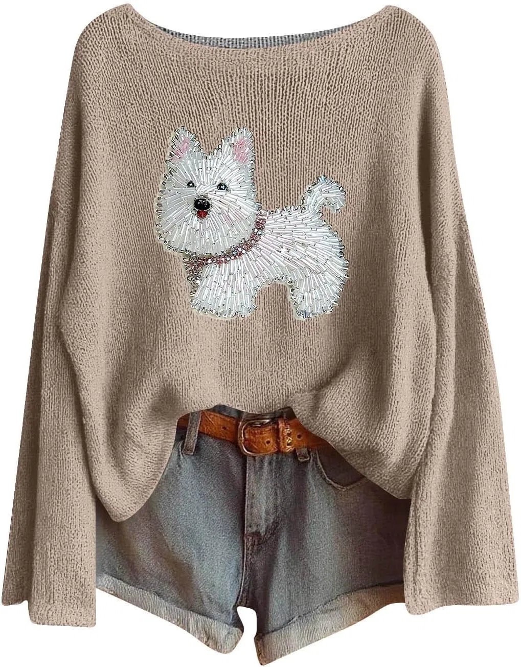 Женский свитер с длинным рукавом, модель X-09 Khaki