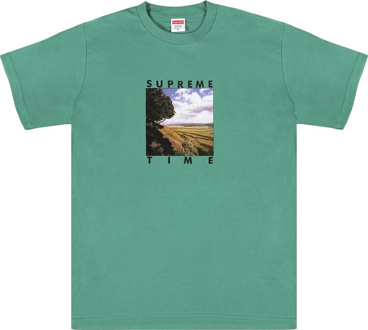 

Футболка Supreme Supreme Time Tee 'Dusty Teal', бирюзовый, Зеленый, Футболка Supreme Supreme Time Tee 'Dusty Teal', бирюзовый