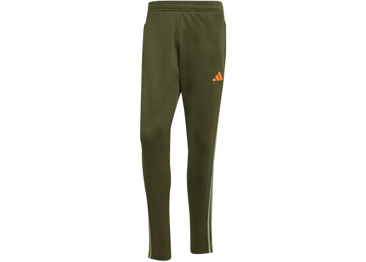 Мужские футбольные штаны с принтом Adidas Tiro 25 Essentials Winterized, Night Cargo Tent Green Impact Orange