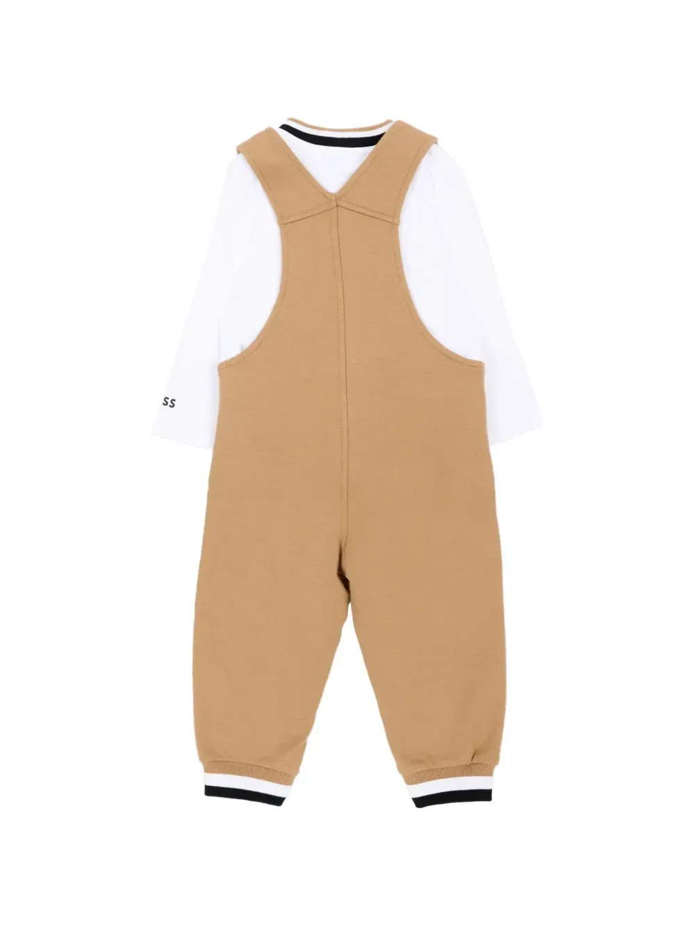 Полукомбинезоны с нашивкой-логотипом Boss Kidswear, бежевый — фото 2