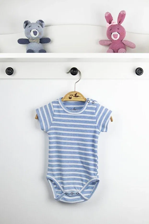 Детское боди с коротким рукавом Short sleeve bodysuit Newborn Fashion Club, Blue Striped