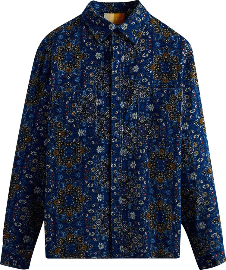 

Рубашка Kith Corduroy Printed Apollo Shirt 'Voyage', синий