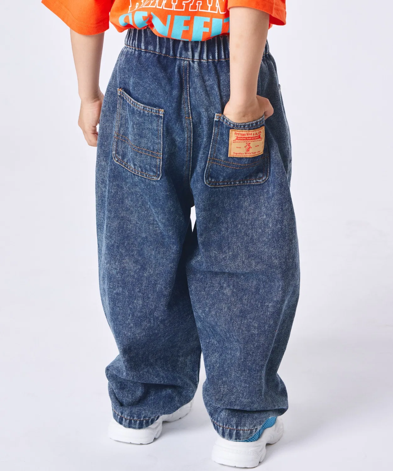 Детские джинсы с именной биркой, модель Curve Denim, pairmanon, Blue
