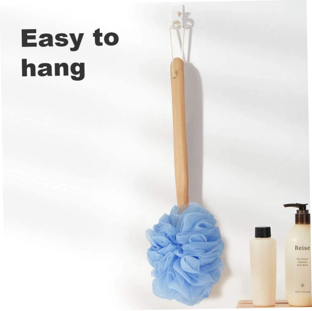 Мочалка на ручке, Body Brush with Long Handle, BZVCRTYKL, Blue — фото 2