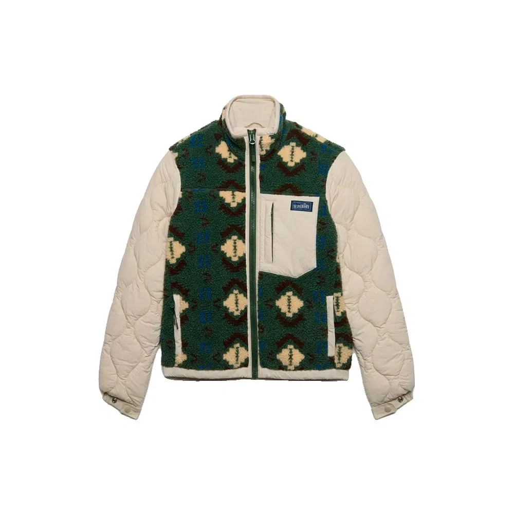 Женская куртка стеганая с флисом Fleece Onion Quilt Hybrid Superdry, Beige — фото 3