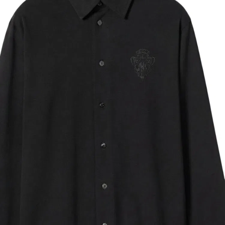 Мужская рубашка с лацканами прямого кроя Black GUCCI — фото 3