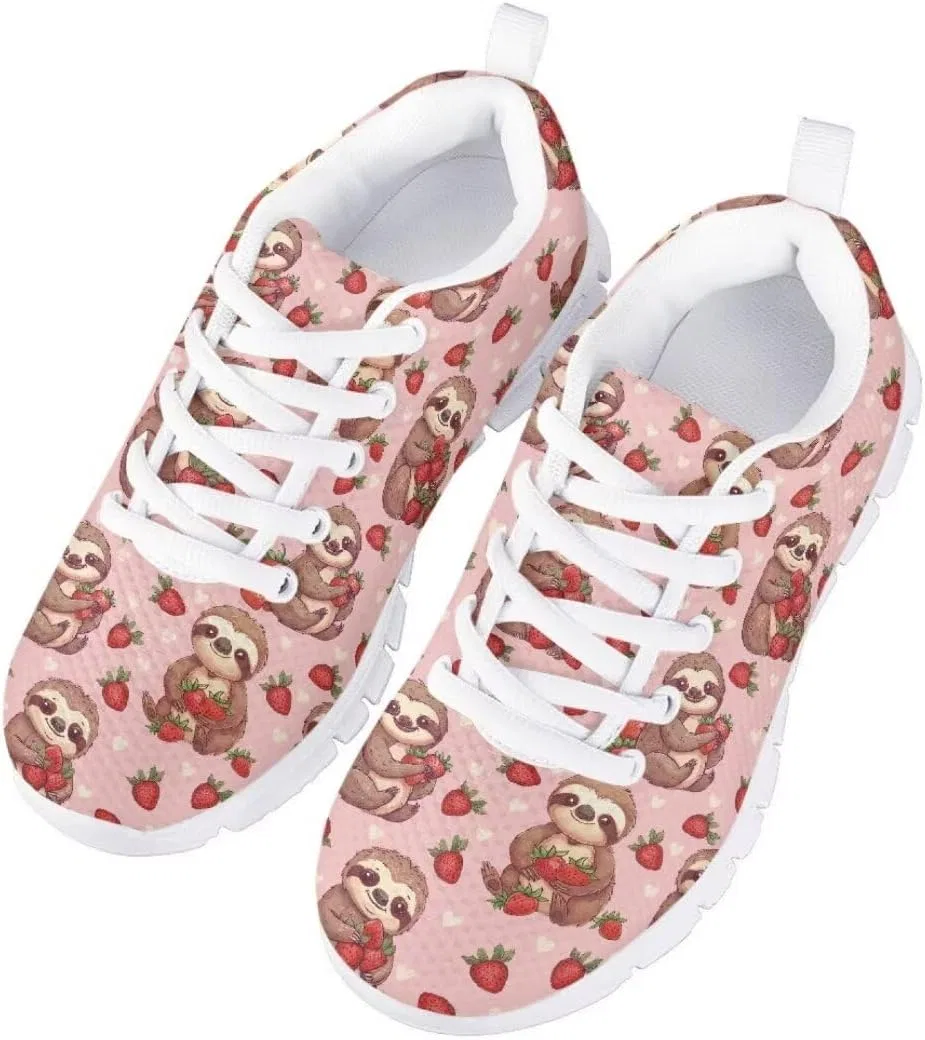 Детские кроссовки для мальчиков и девочек с дышащим верхом Pinupub, Sloth Strawberry Pink — фото 3