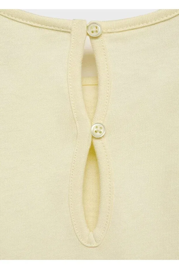 Детское платье для девочек хлопковое Mango Baby, Pastel Yellow — фото 4