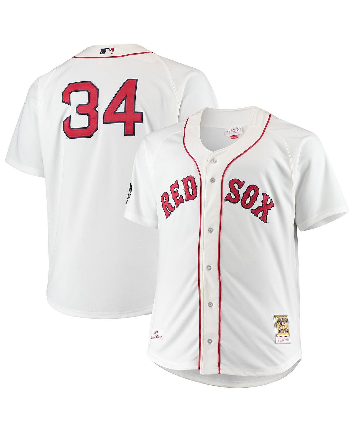 

Мужская футболка david ortiz white boston red sox big and tall home authentic player jersey Mitchell & Ness, белый