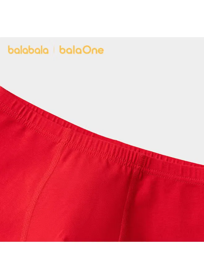 Трусы-боксеры детские хлопковые антибактериальные комплект из 3 штук Balabala, красный