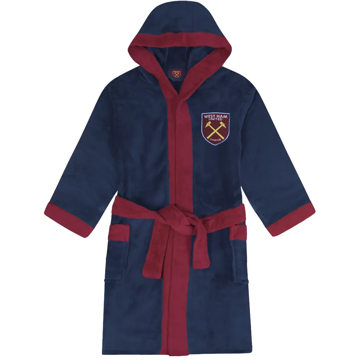 Детский халат с капюшоном из флиса West Ham United Fc, Navy