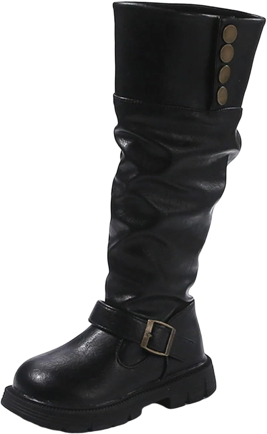 Детские сапоги для девочек с принтом Princess Side Zipper, Black — фото 2