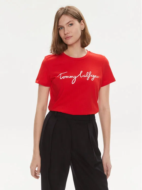Футболка regular fit Signature Tommy Hilfiger, красный