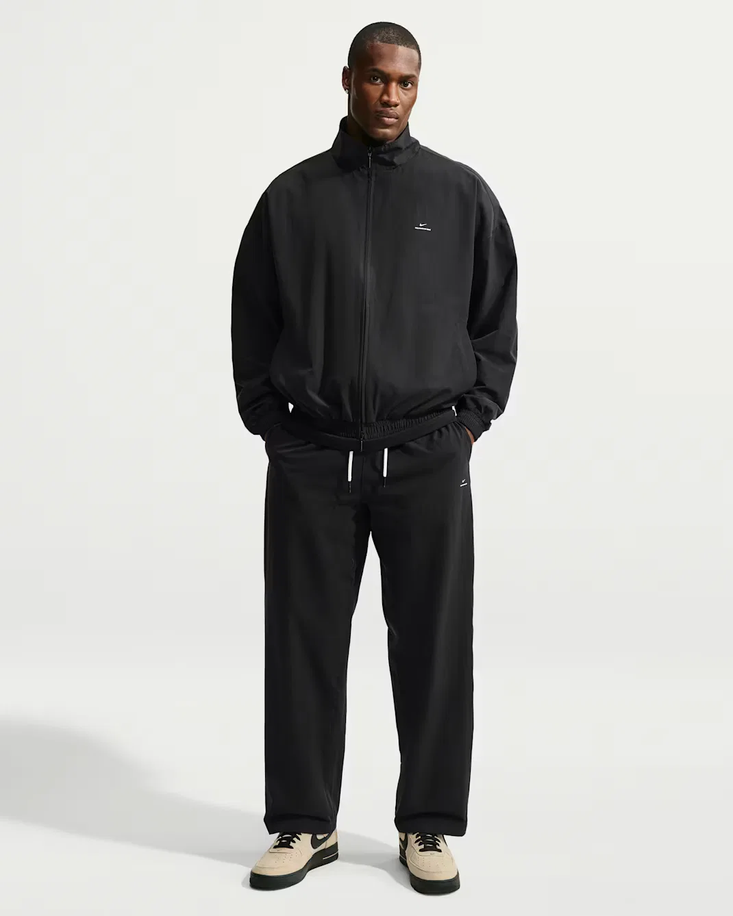 Мужская баскетбольная куртка Nike Dri-FIT из тканого материала Nike Standard Issue, Black/Pale Ivory/Pale Ivory — фото 4