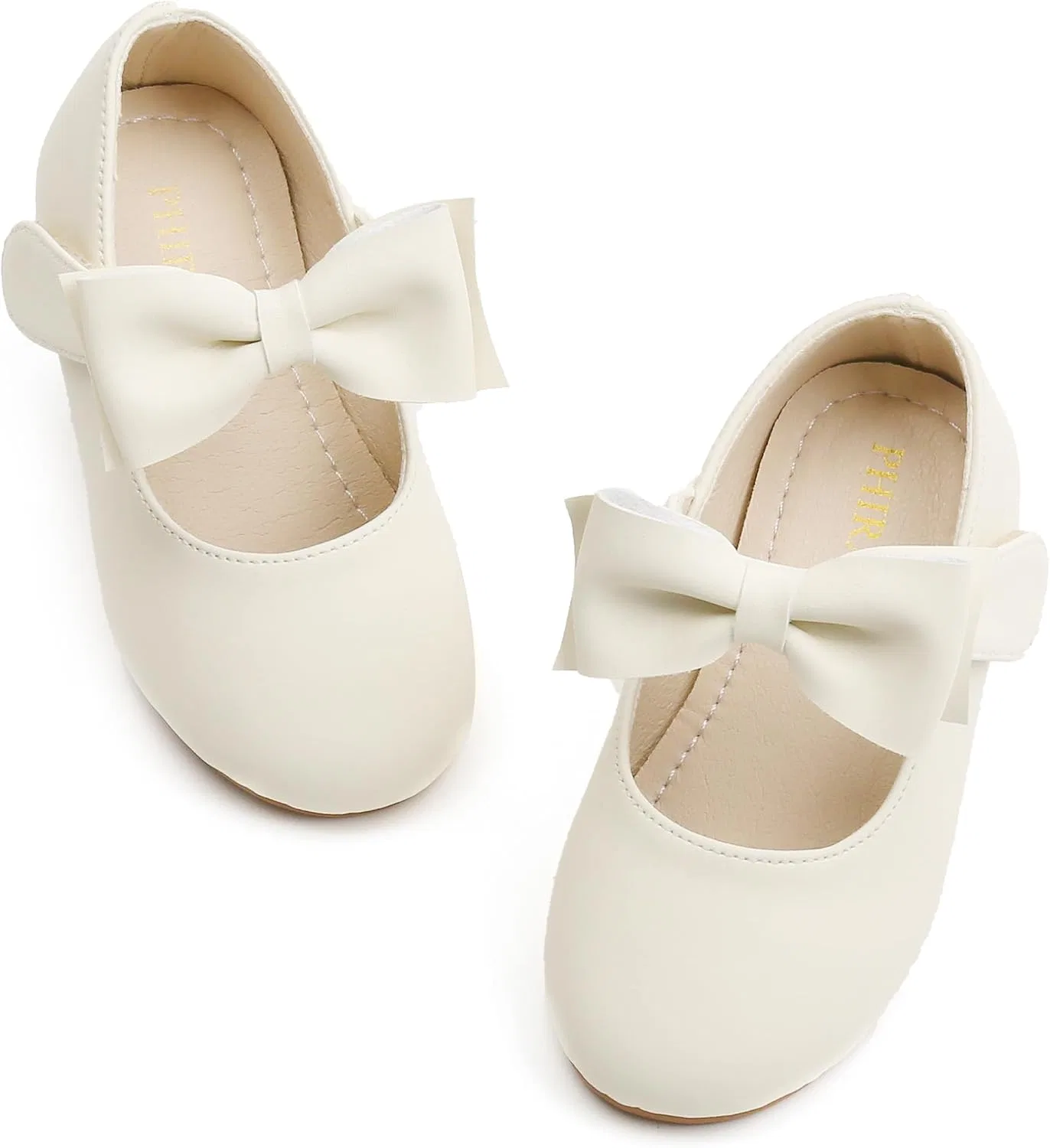 Детские туфли Мэри Джейн для девочек PHIRAMIN, Fashionable Bowknot Ivory White