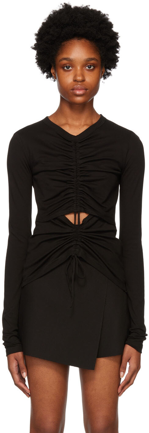 

Черная футболка с длинным рукавом Blusa MSGM, Черный, Черная футболка с длинным рукавом Blusa MSGM
