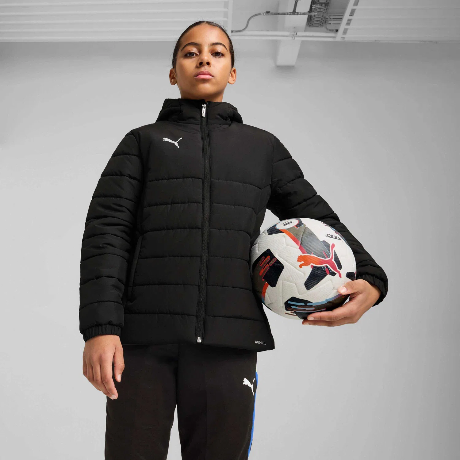 Детская куртка с капюшоном teamADDITIONS Puma, Schwarz — фото 2
