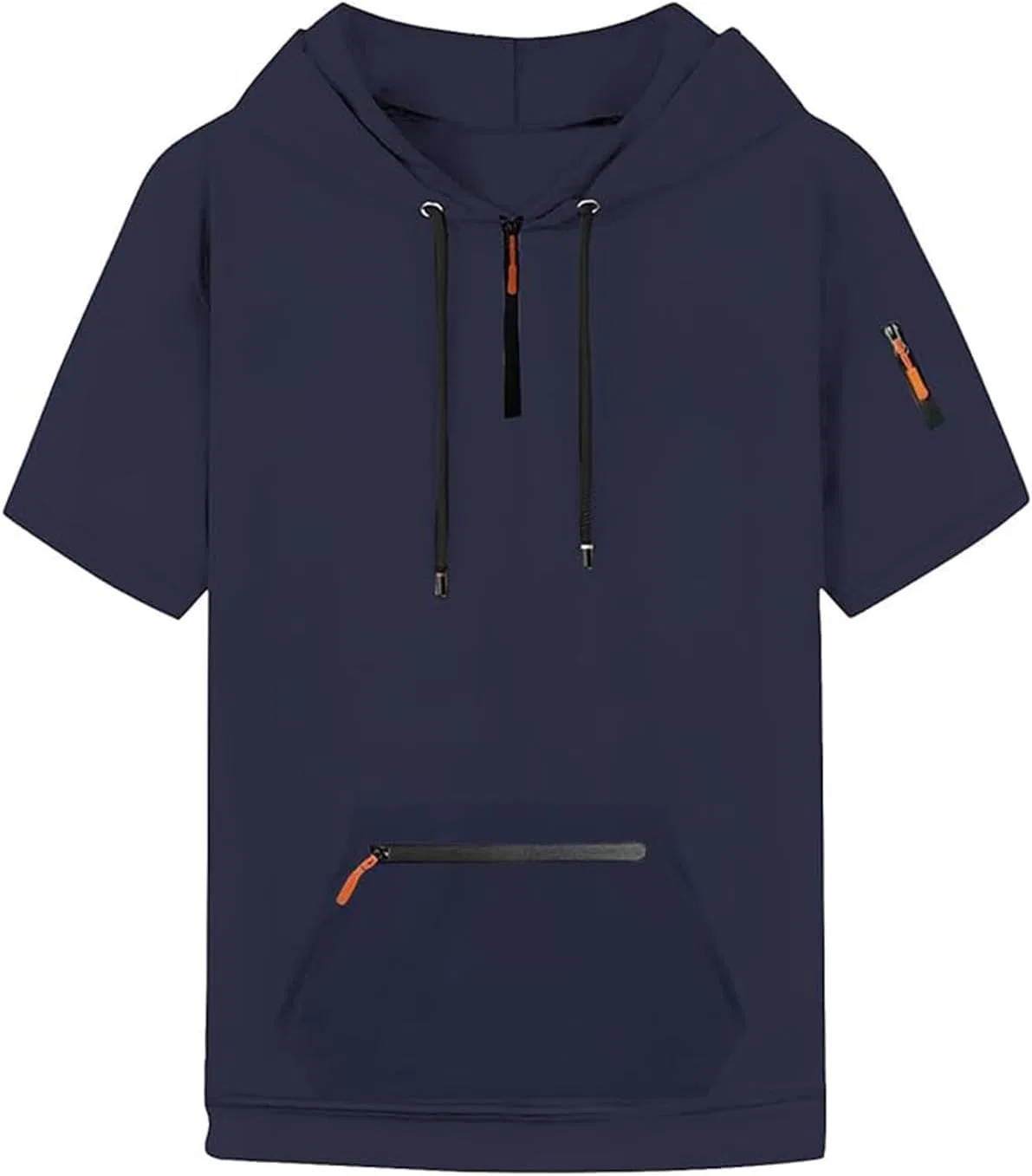 Мужская футболка с капюшоном и карманами Quarter Zip Casual, 2-navy — фото 4