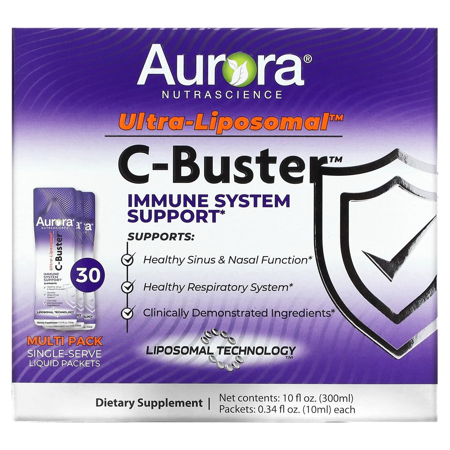 

Ультралипосомальный C-Buster Each Aurora Nutrascience, 30 штук