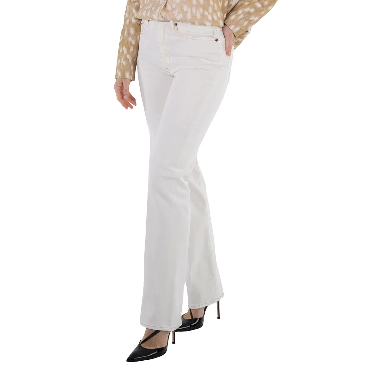 Джинсы из стрейч-хлопка с прямым кроем Stretch-Cotton Denim Jeans Polo Ralph Lauren, Cream — фото 2