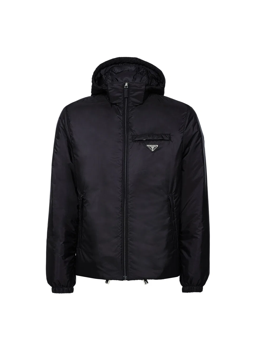 Пуховик с капюшоном Re-Nylon Prada, black