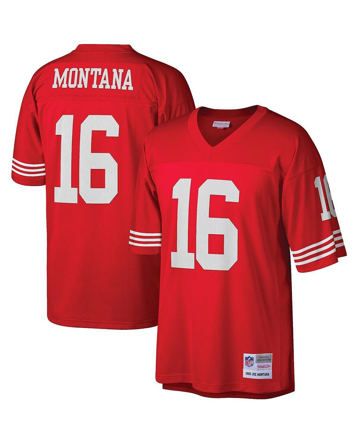 

Мужская футболка joe montana scarlet san francisco 49ers big and tall 1990 года, копия джерси для пенсионеров Mitchell & Ness