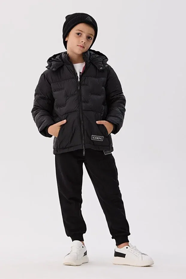 Детское пальто для девочек с капюшоном Iceberg, Black