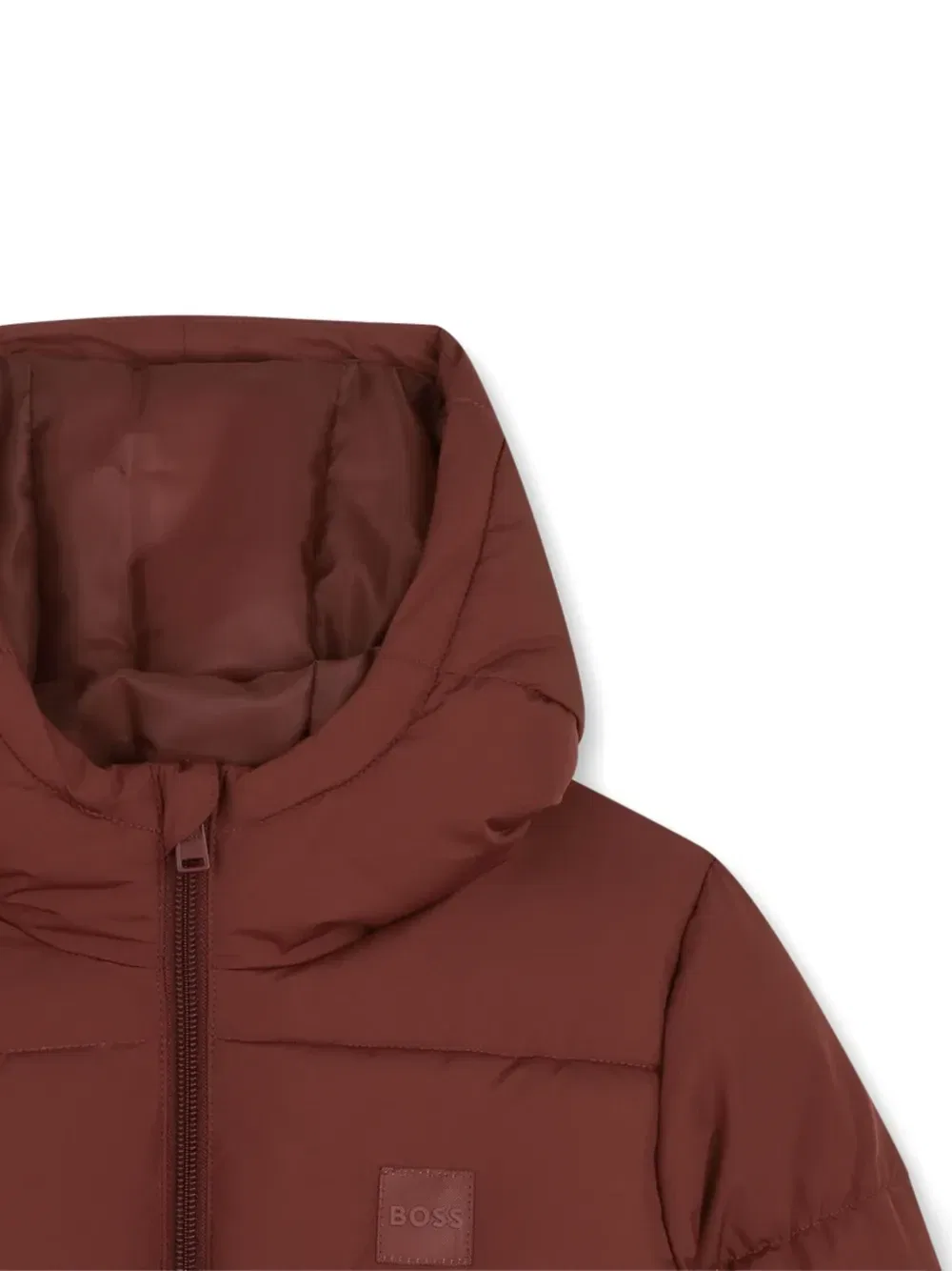 Стеганая куртка с капюшоном Boss Kidswear, красный — фото 3