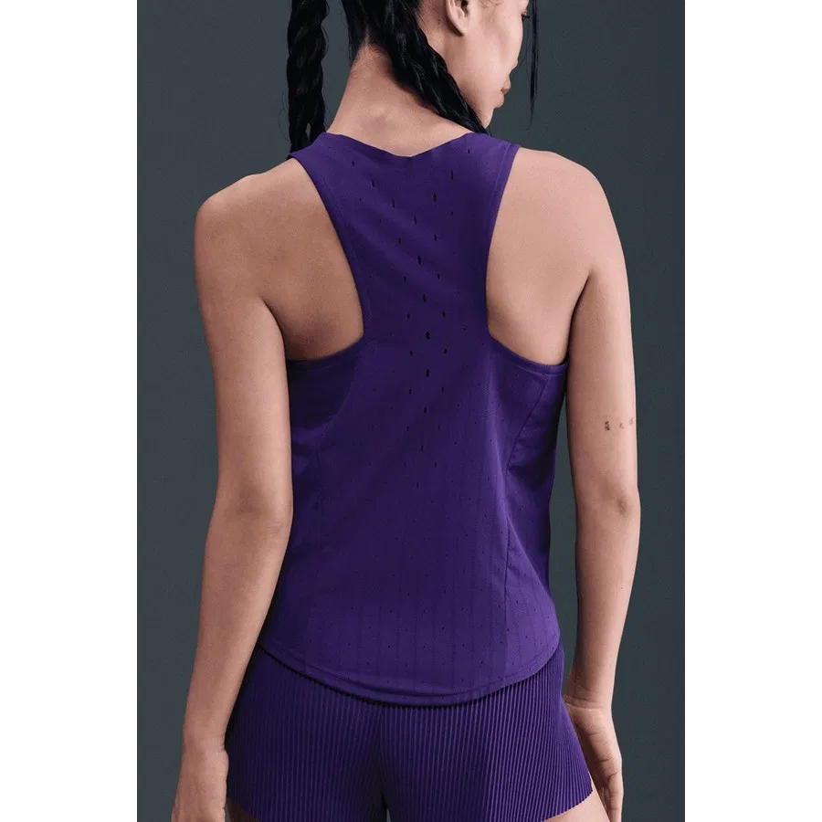 Топ-майка для бега Nike Dri Fit Aeroswift Running Adv Singlet Purple Lazer, Фиолетовый — фото 4