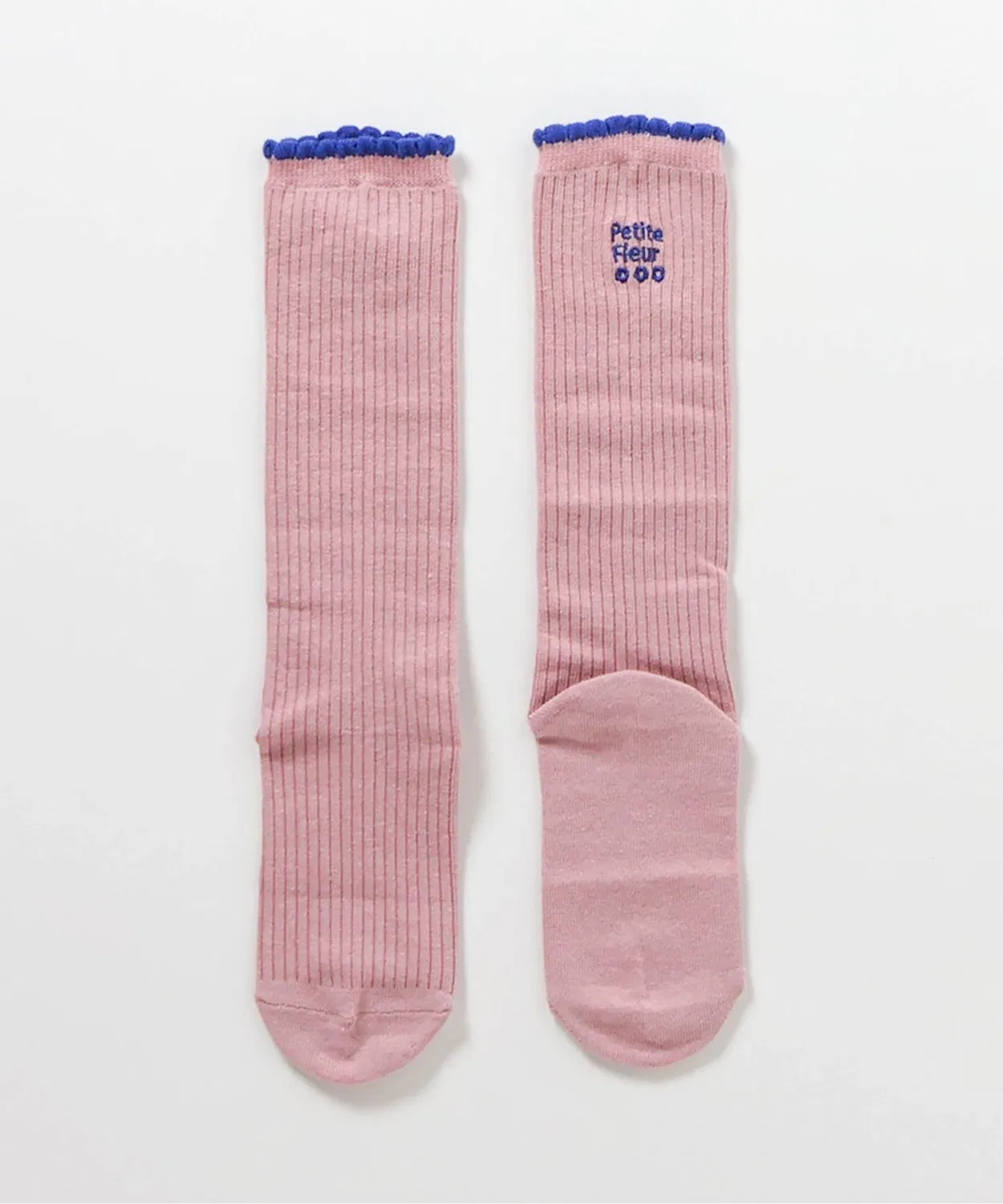 Детские носки с вышивкой, модель One Point Embroidery, apres les cours, Pink — фото 4