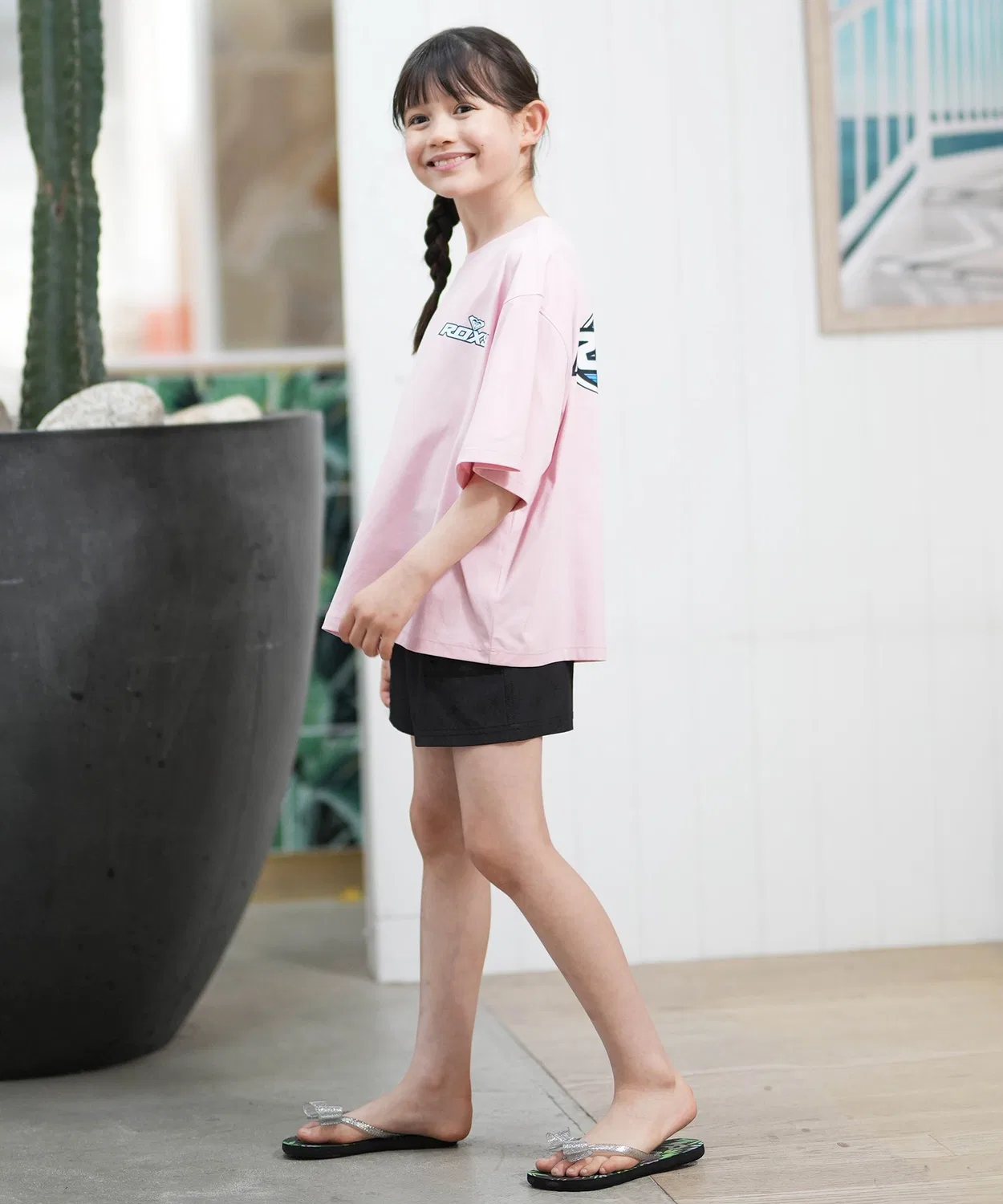 Детская футболка с коротким рукавом Mini Surf Soul Rash Tee ROXY, Light Pink — фото 4