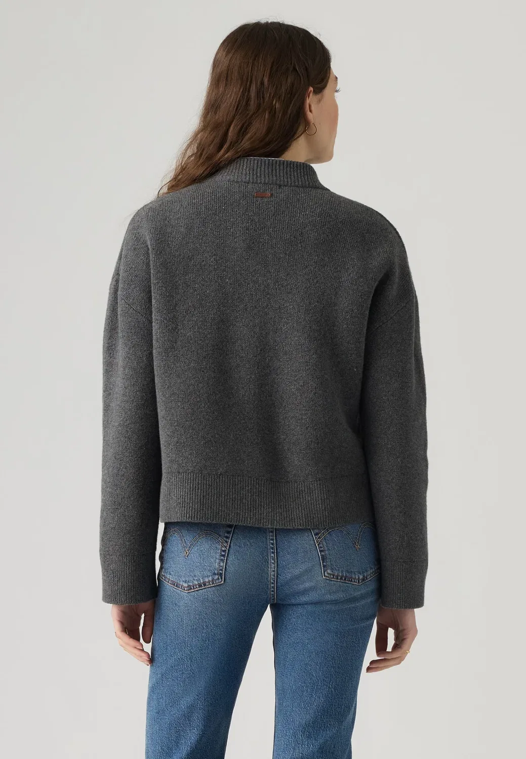 Очень мягкий вязаный свитер с V-образным вырезом Milano Levi'S, Darker Heather Grey Bros — фото 3