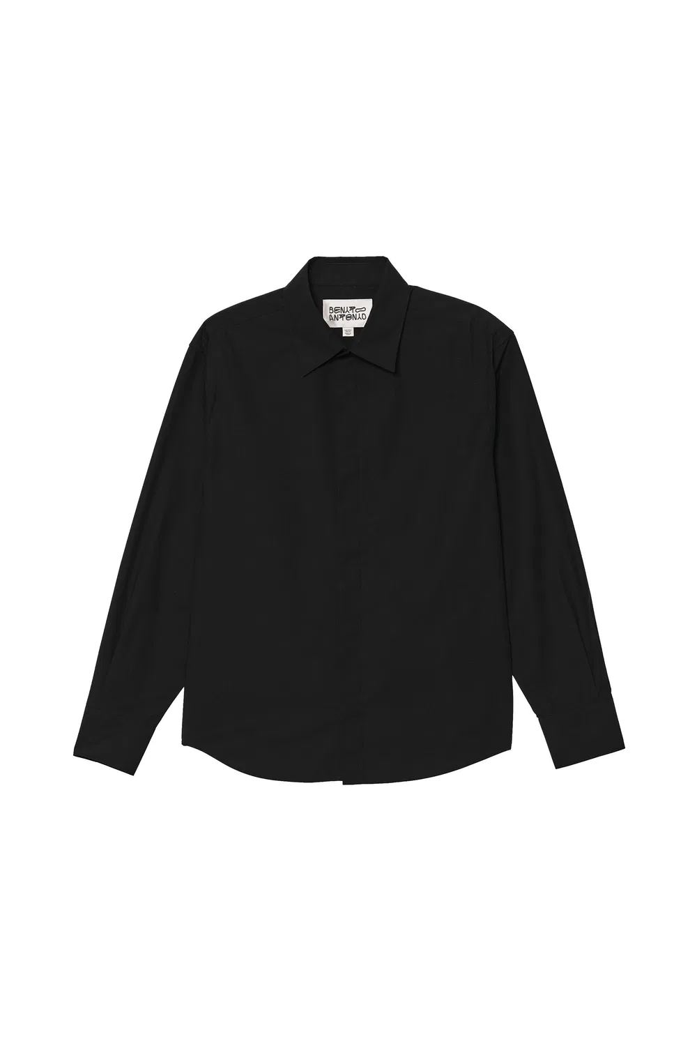 Рубашка из хлопкового поплина свободного кроя ZARA, Black — фото 3
