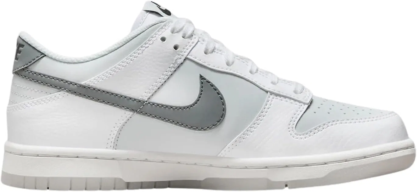 Детские кроссовки для мальчиков с принтом NIKE Dunk Low NIKE, White Smoke Grey Pure Platinum — фото 2
