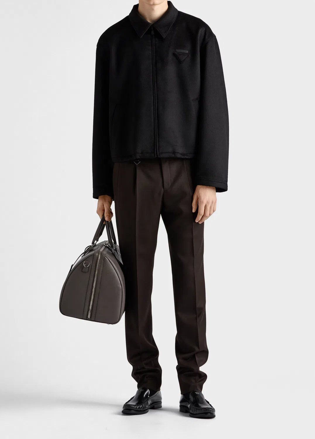 Пальто мужское шерстяное с кашемиром Prada, black — фото 2