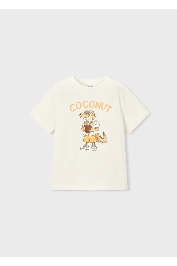 Детская футболка с принтом Coconut Mayoral, Cream — фото 4