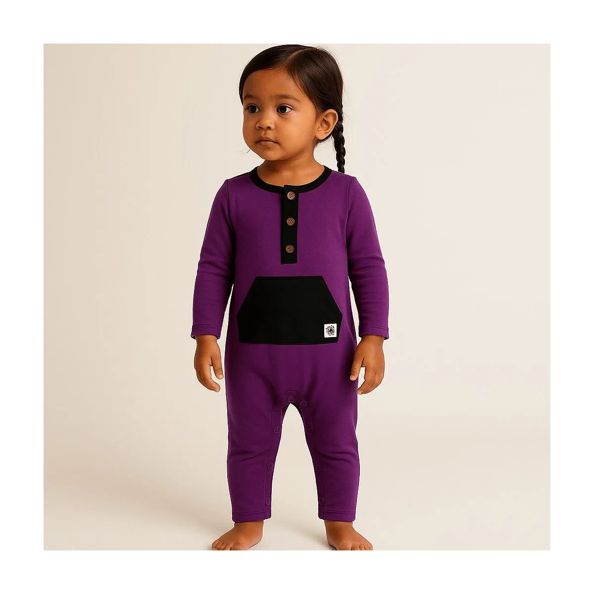 Детский комбинезон для девочек с длинным рукавом UNO Mixed Up Clothing, Purple Tilandsia — фото 3