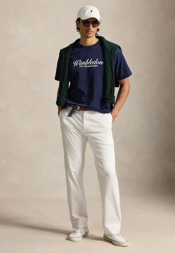 Футболка с принтом, хлопок, Wimbledon big fit graphic t-shirt, Polo Ralph Lauren, Refined темно-синий — фото 2