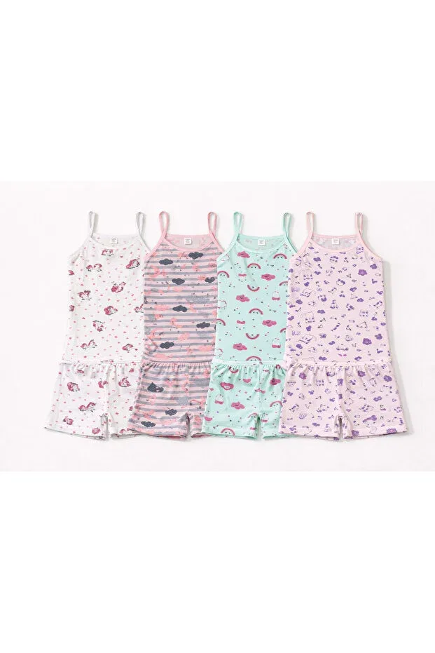 Детский комплект нижнего белья для девочек хлопковый Süsen Lingerie, Patterned 4-Piece — фото 3