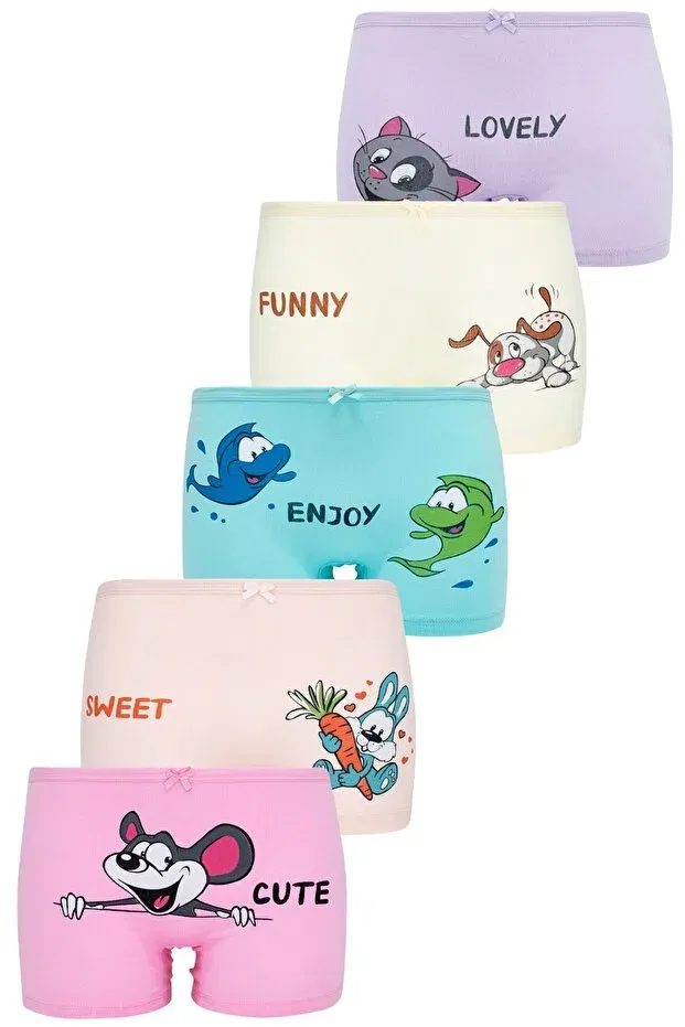 Детские боксеры для мальчиков с принтом Happy Animals 5 шт Biyokids, Multicolored