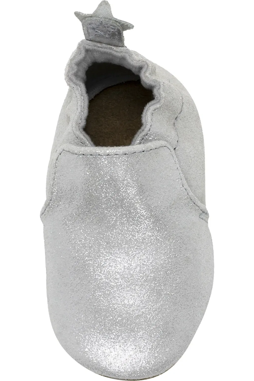 Пинетки детские блестящие Shimmer Robeez, Silver — фото 4