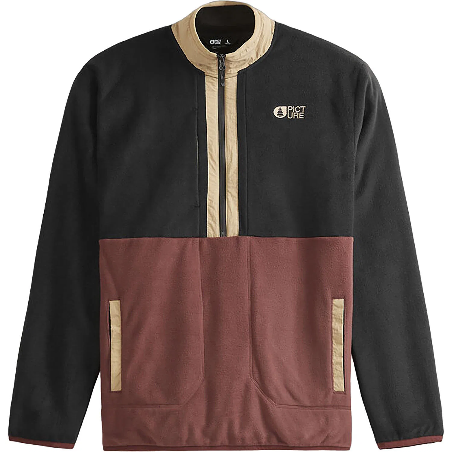 Детский флисовый пуловер MMATHEW 1/4 FLEECE Picture, Schwarz Schiefergrau