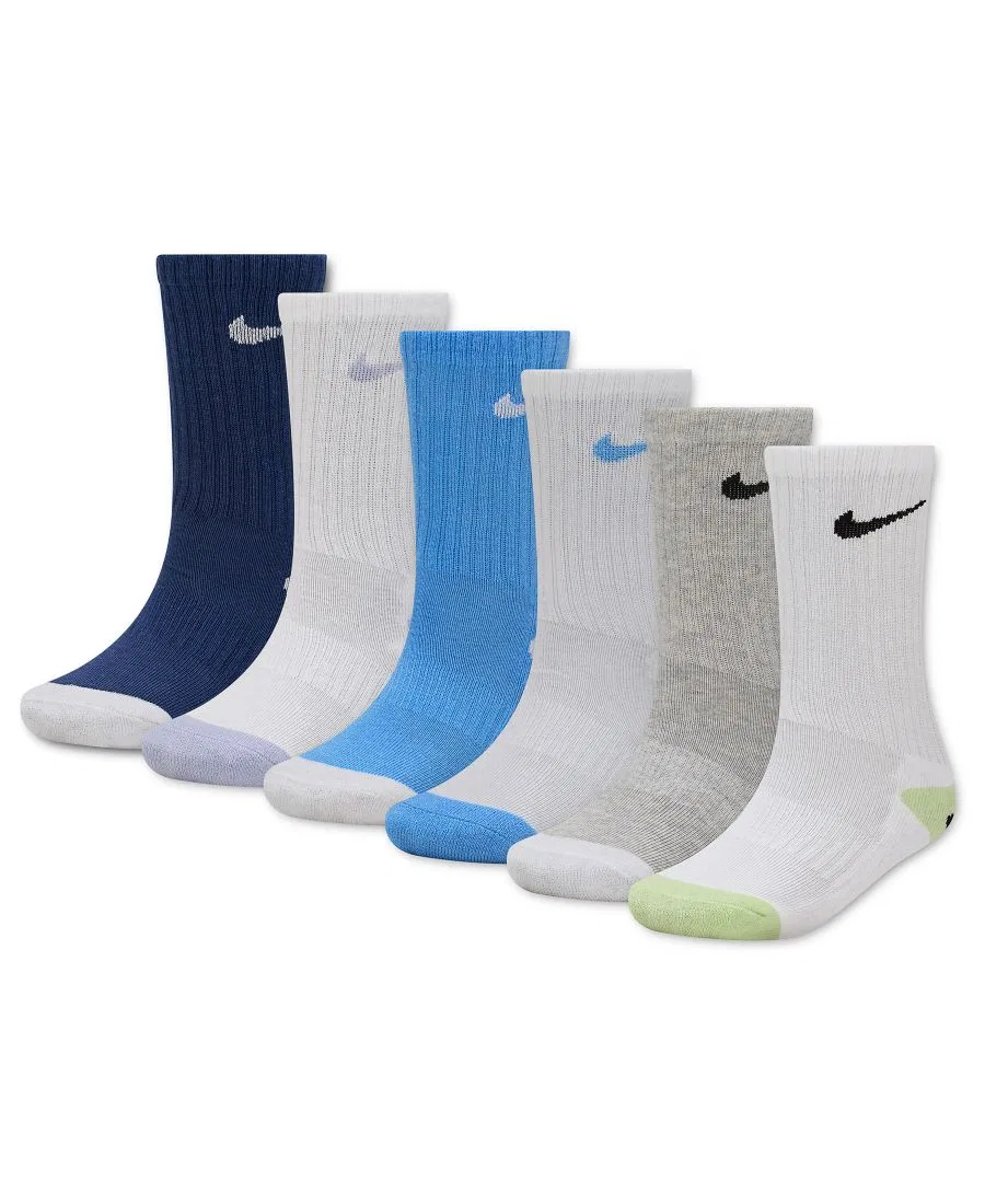 Комплект носков-слипонов с принтом смайликов, 6 пар, модель Smiley Dri-Fit Nike, Mystic Navy