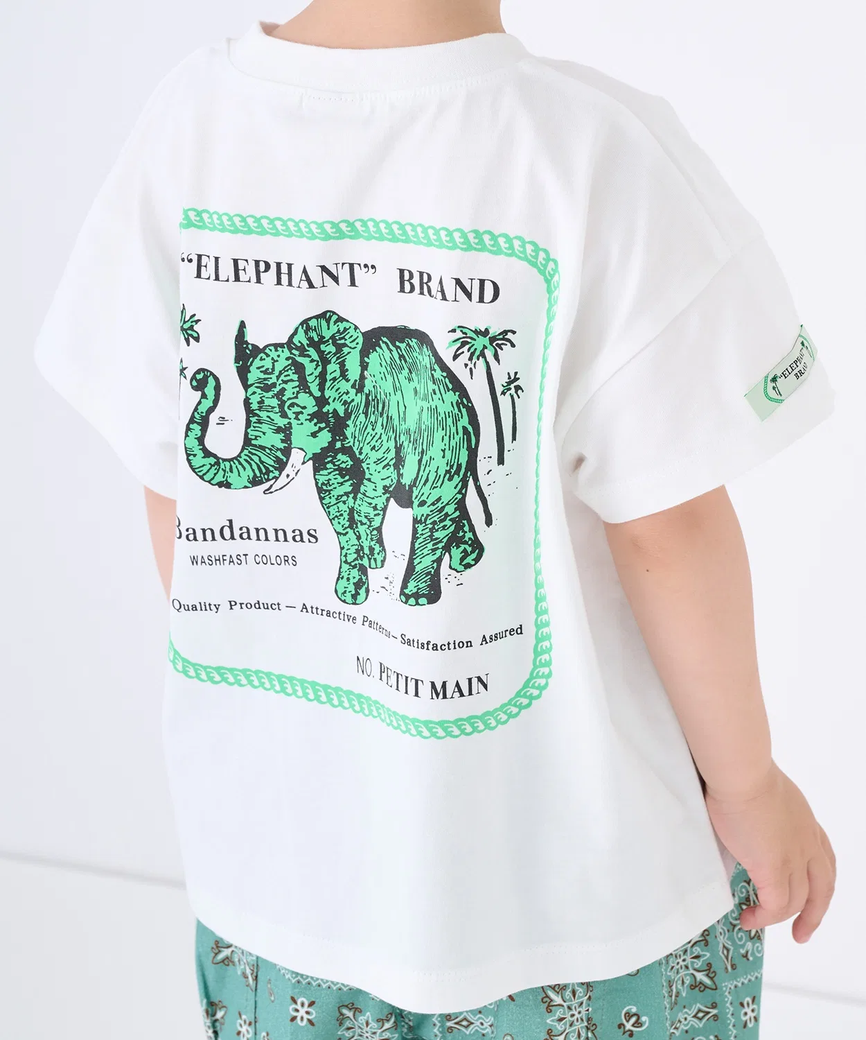 Детская футболка с принтом ELEPHANT/линк Petit Main, Sax Blue — фото 4
