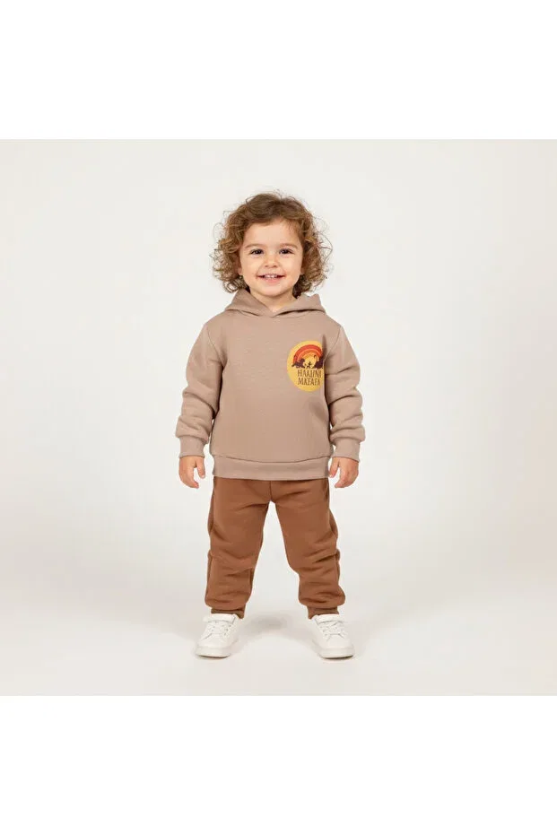 Детский комплект спортивного костюма для мальчиков хлопковый Ilo, Beige — фото 3