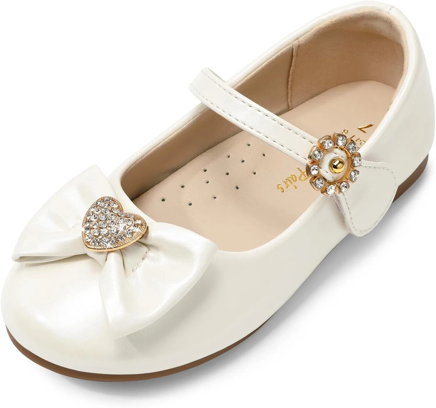 Детские балетки для девочек с бантом DREAM PAIRS, Ivory