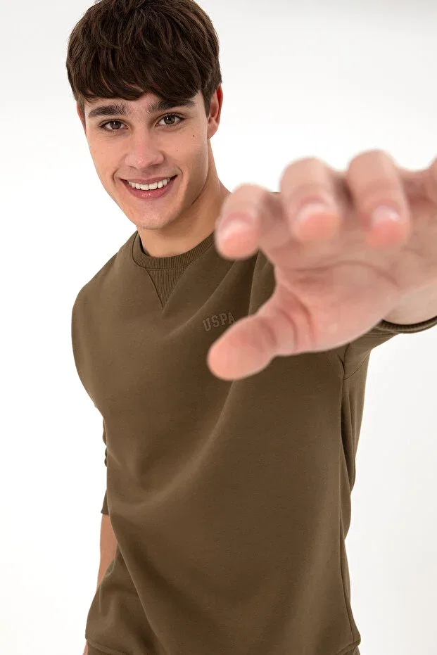 Мужские свитшот хлопковый U.S. Polo Assn., Khaki
