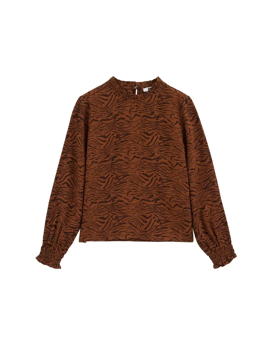 Блузка WE Fashion цвета коньяк