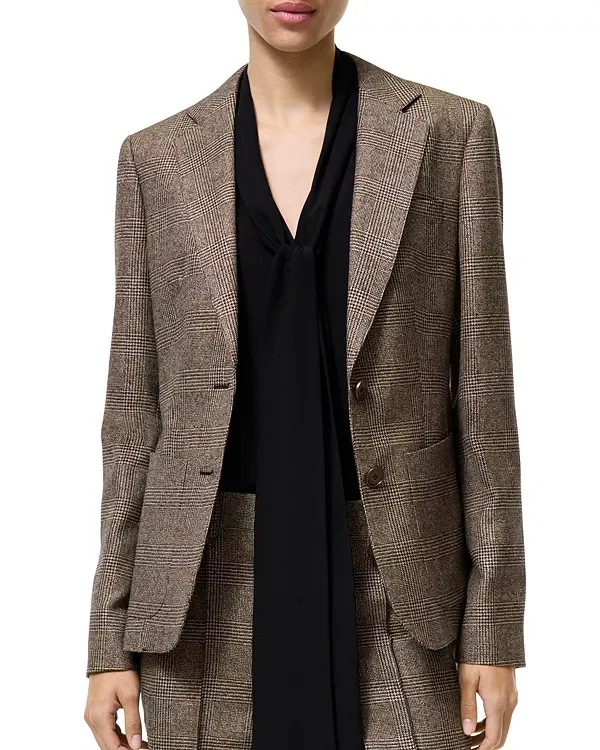Женская куртка с принтом Prince of Wales Check Burberry, Soap Beige/Brown